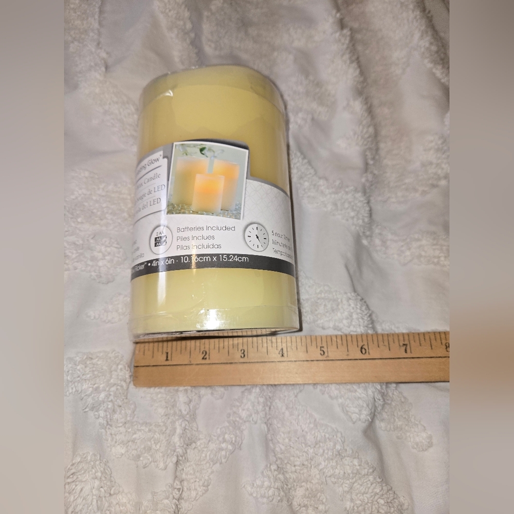 NWOT Gerson Everlasting Glow Flameless LED Candle Off White Vanilla Scented - Picture 2 of 11
